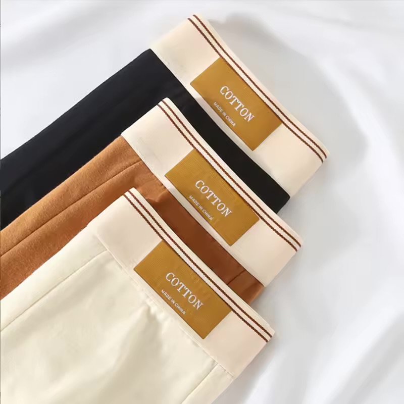 Premium Minimalist Soft Cotton Boxer Briefs – Low-Profile Comfort Underwear with Contrast Stripe Stitched Waistband