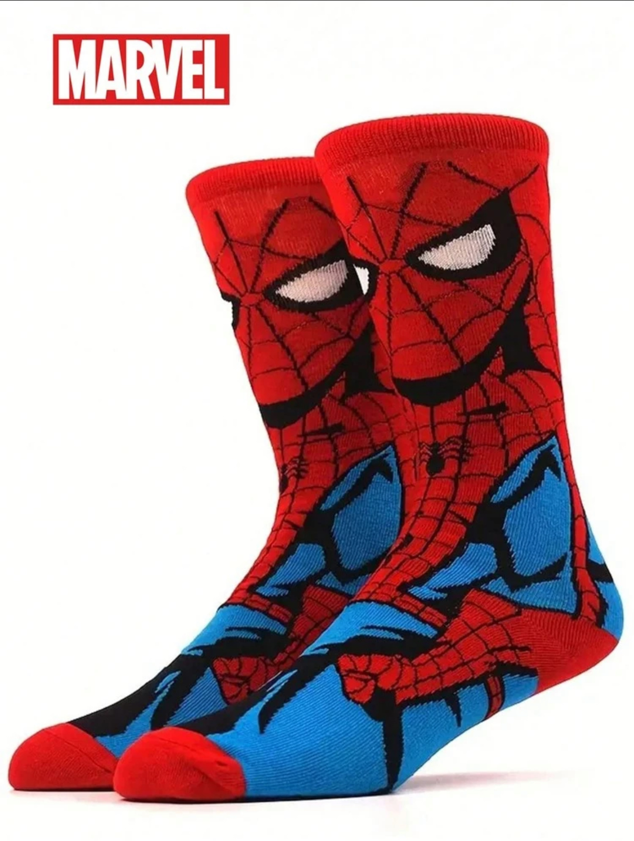 Official Marvel Spider-Man Miles Morales Crew Socks – Black and Red Web-Slinger Graphic Knit Streetwear Socks 3