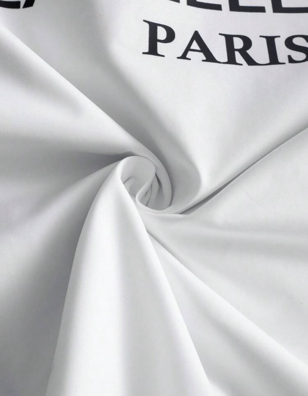 Sporty Racing-Inspired Pure White Half-Zip Windbreaker Pullover Jacket Featuring Thin Black Contrast Boundary Piping and High-Speed "LA BELLE VIE PARIS" Track and Field Graphic Typography 2