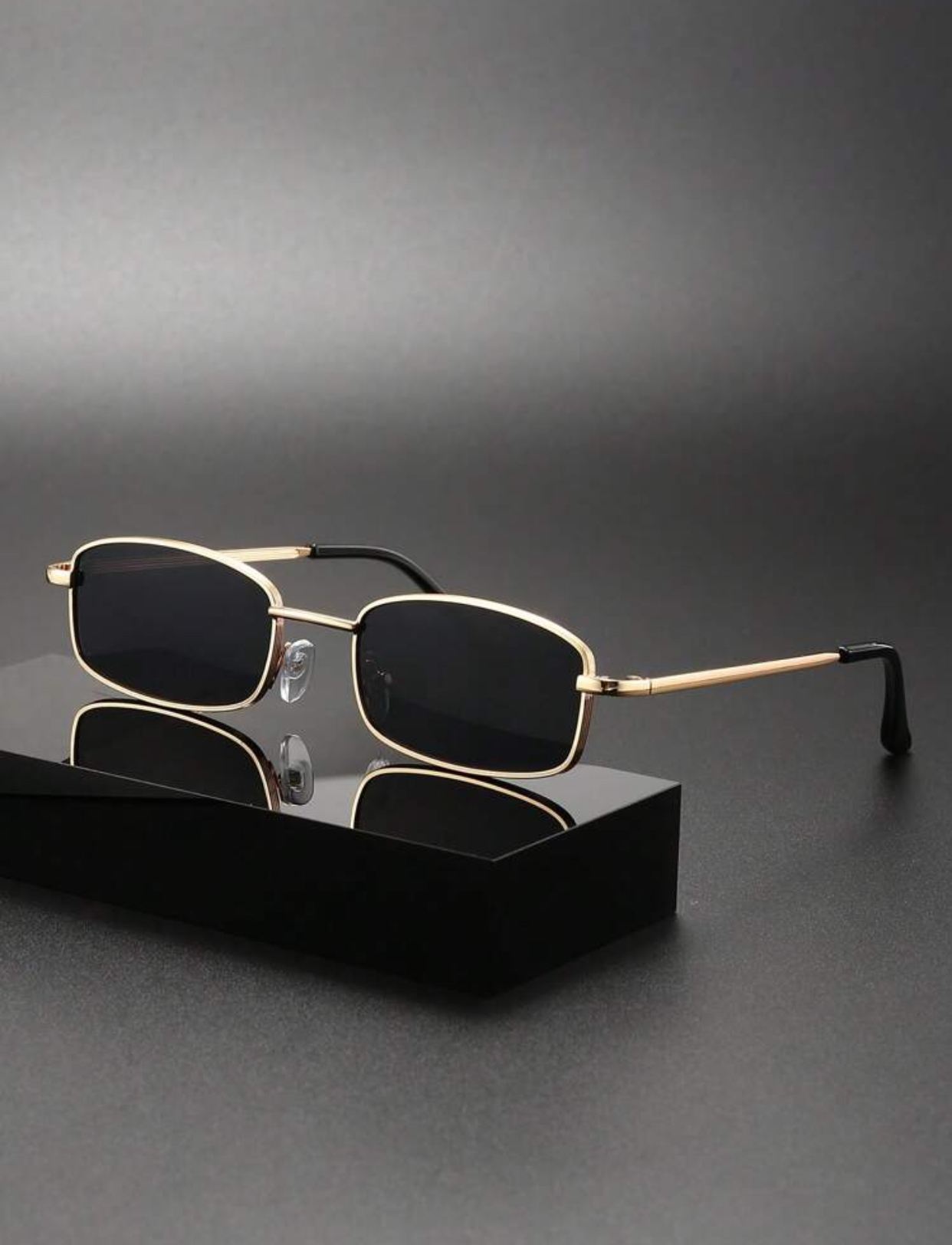 Retro-Futuristic Octagonal Double-Bridge Sunglasses in Brushed Gold