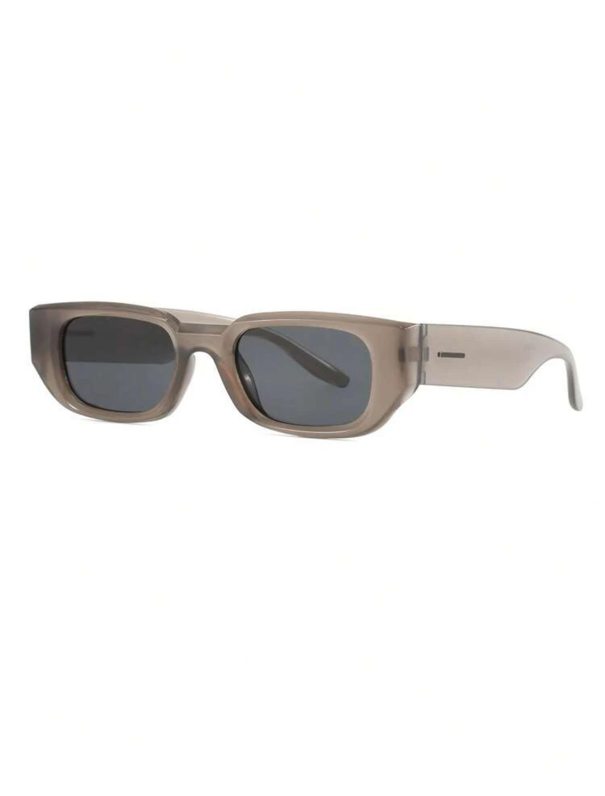 Streetwear Low-Profile Narrow Rectangular Sunglasses with Warm Amber Lenses