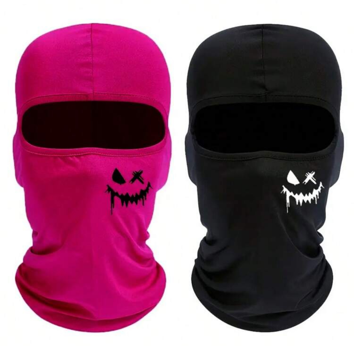 1pcs Spooky Dripping Smile Balaclava Set - Full Face Ski Masks in Black and White 2