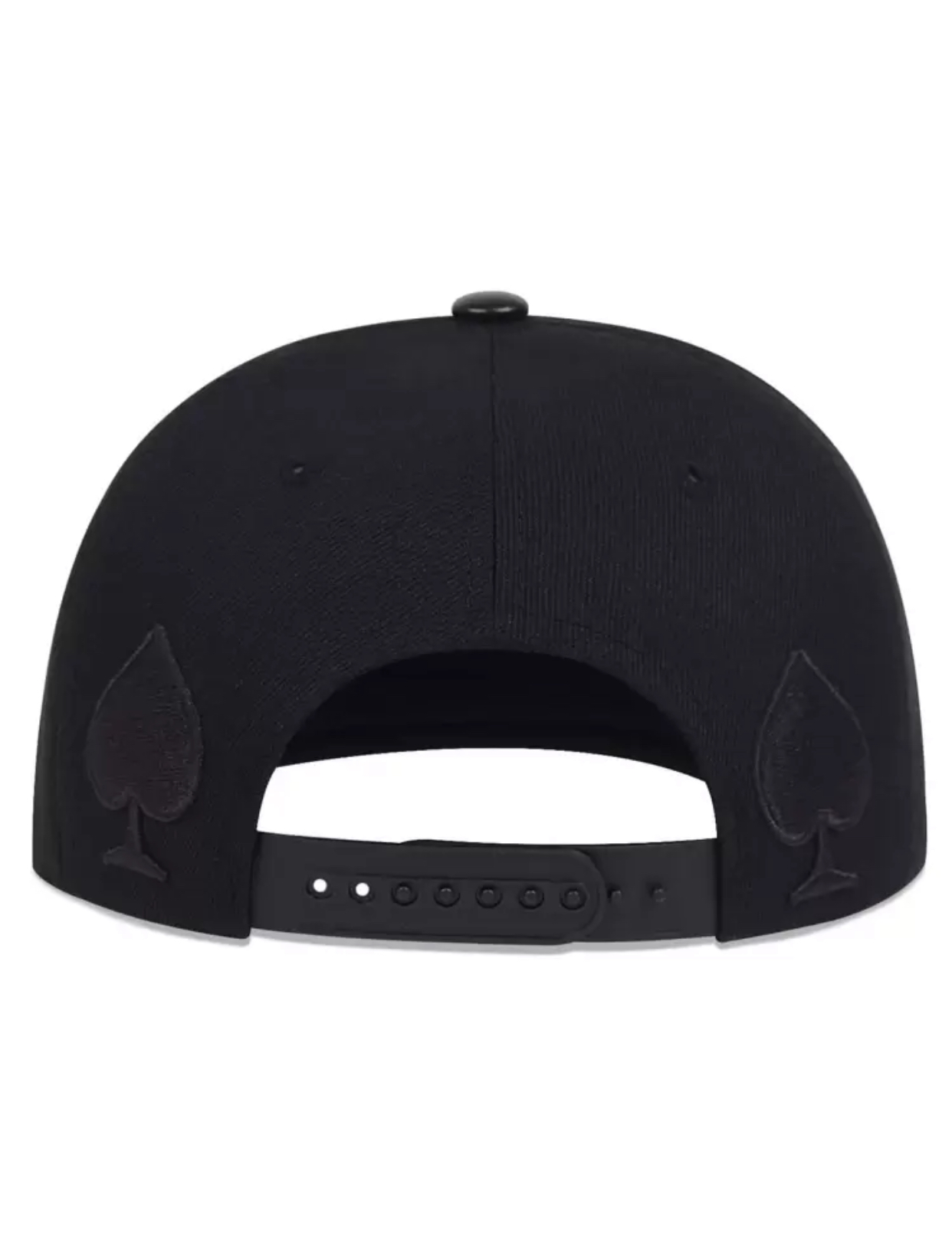 King of Spades Poker Theme Black Snapback Cap with Smooth Faux Leather Brim 3