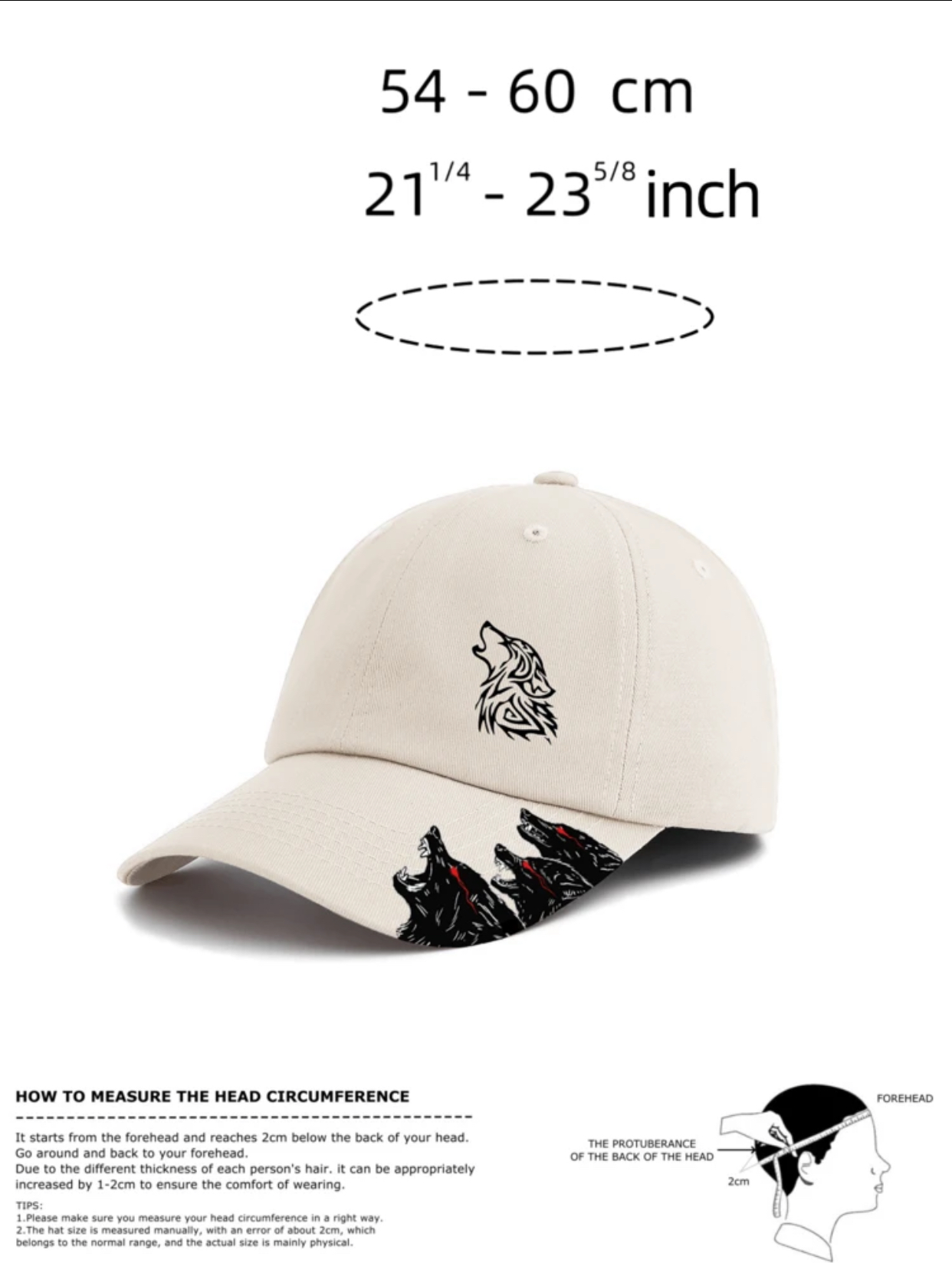 Howling Wolf Tribal Tattoo Graphic Beige Dad Hat - Charlie's Hat Factory Classic Cap 3