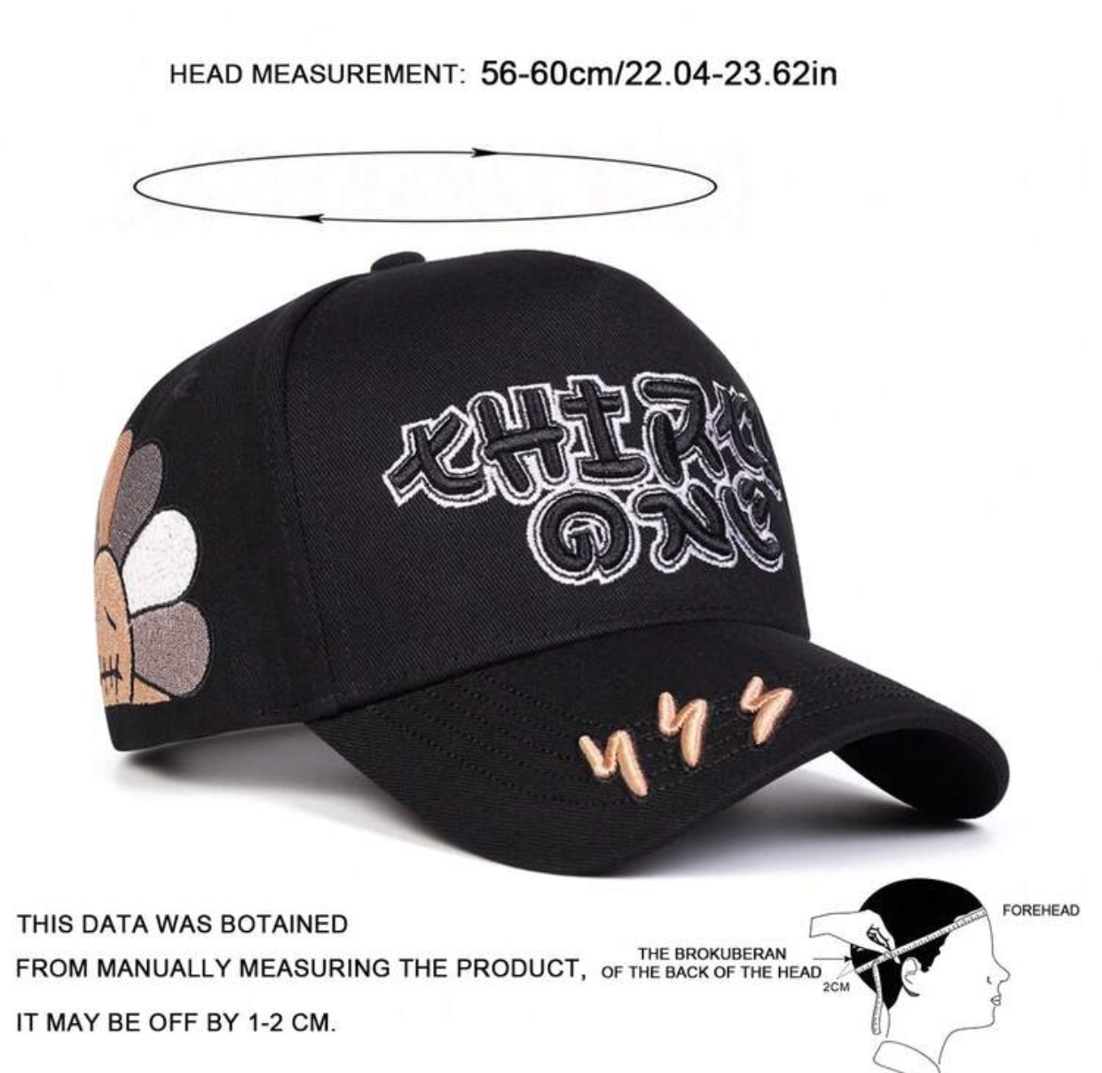 Graphic Streetwear Black Baseball Cap with 'Thirty One' Bubble Text and Lightning Bolt Brim Details 3