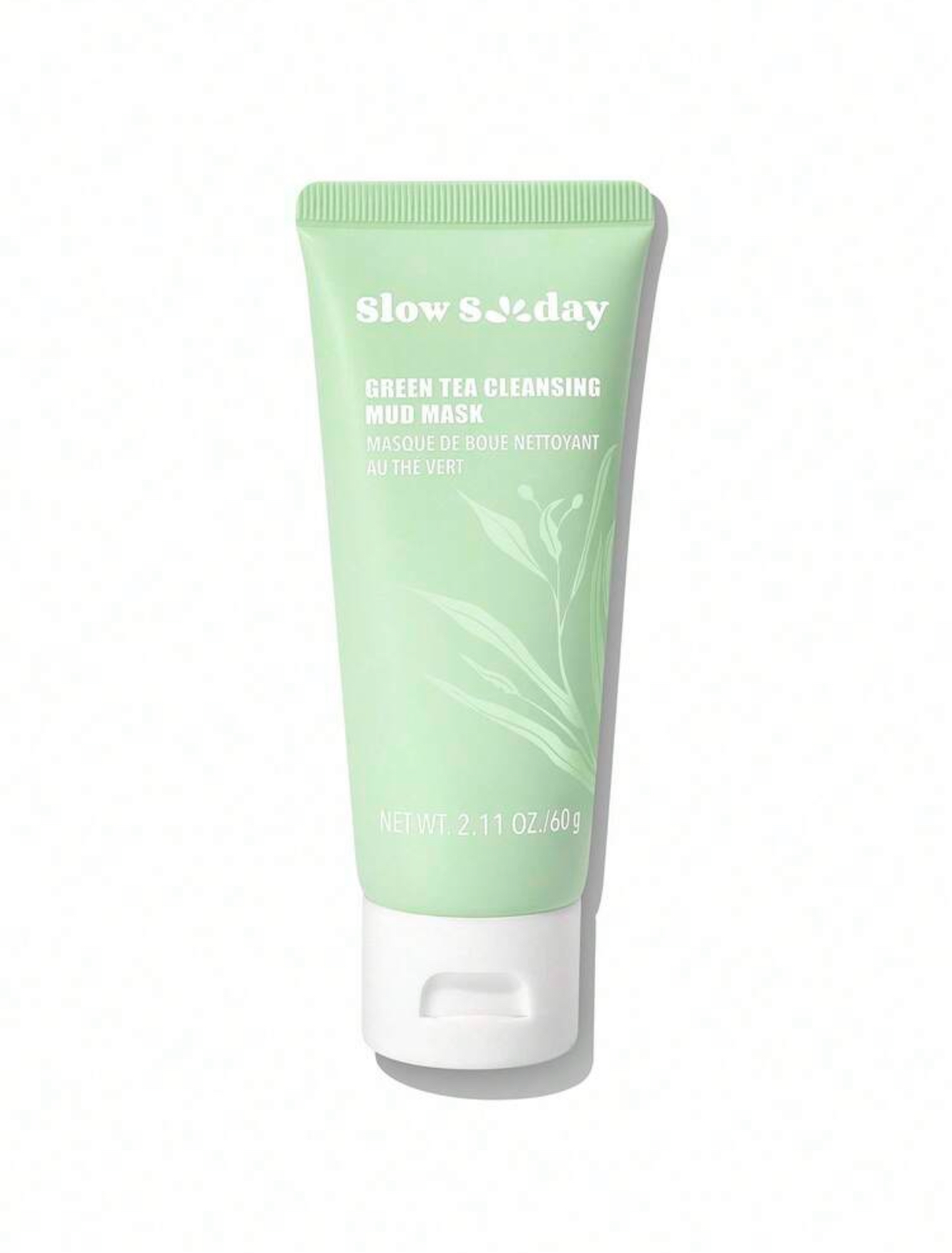 Slow Sunday Green Tea Cleansing Mud Mask Pore Refining and Blackhead Clearing Mineral Clay Mask with Botanical Extracts (Net Wt. 2.11 oz / 60g Tube)