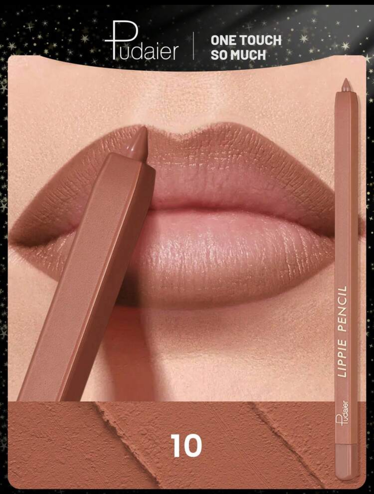 Pudaier Lippie Pencil High-Pigment Velvet Matte Waterproof Defined Lip Liner Pen – Shade 11 Deep Cocoa Brown 2