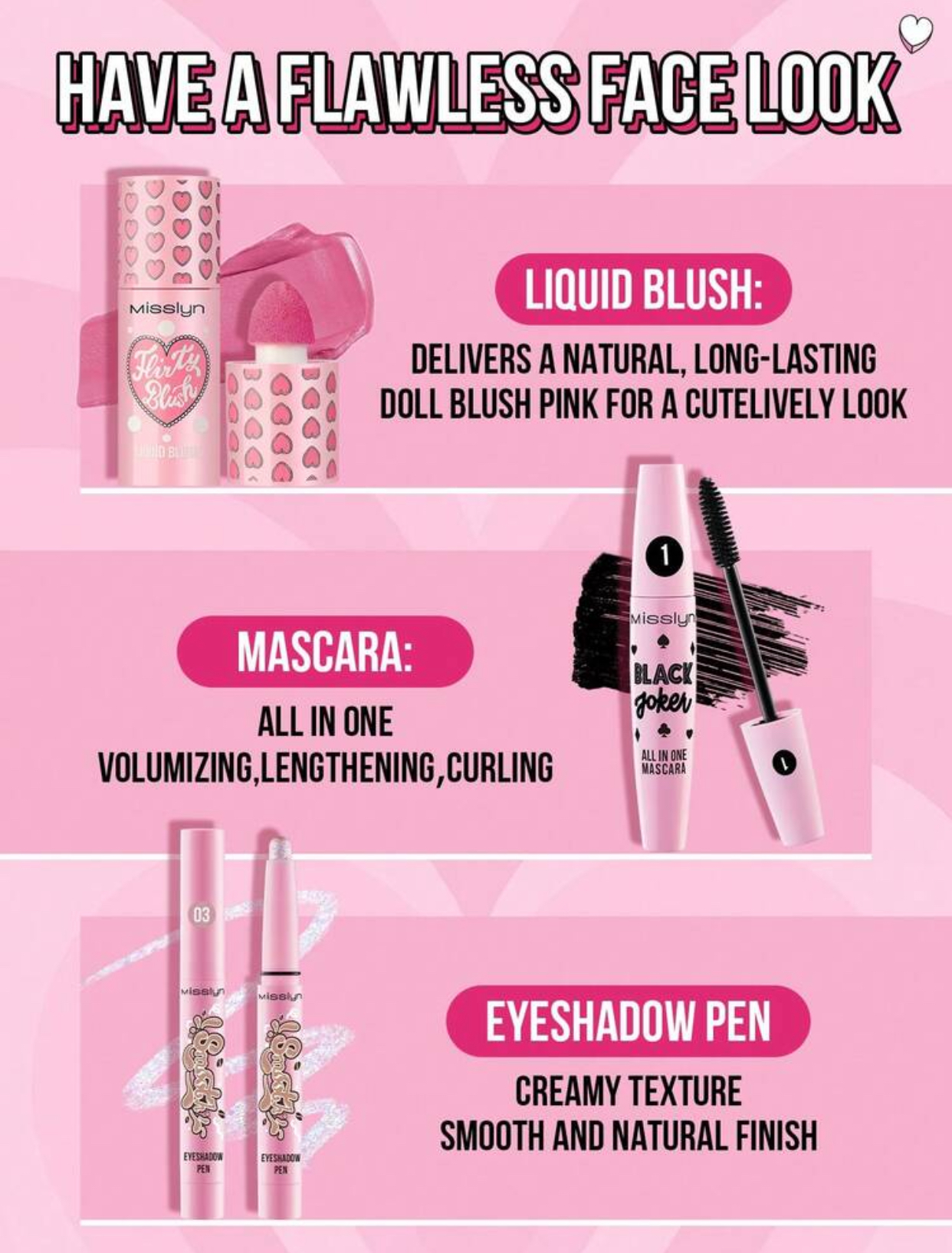 Misslyn Crush On You Soft Glam Eyes & Face Valentine Exclusive 3-Piece Gift Set 2