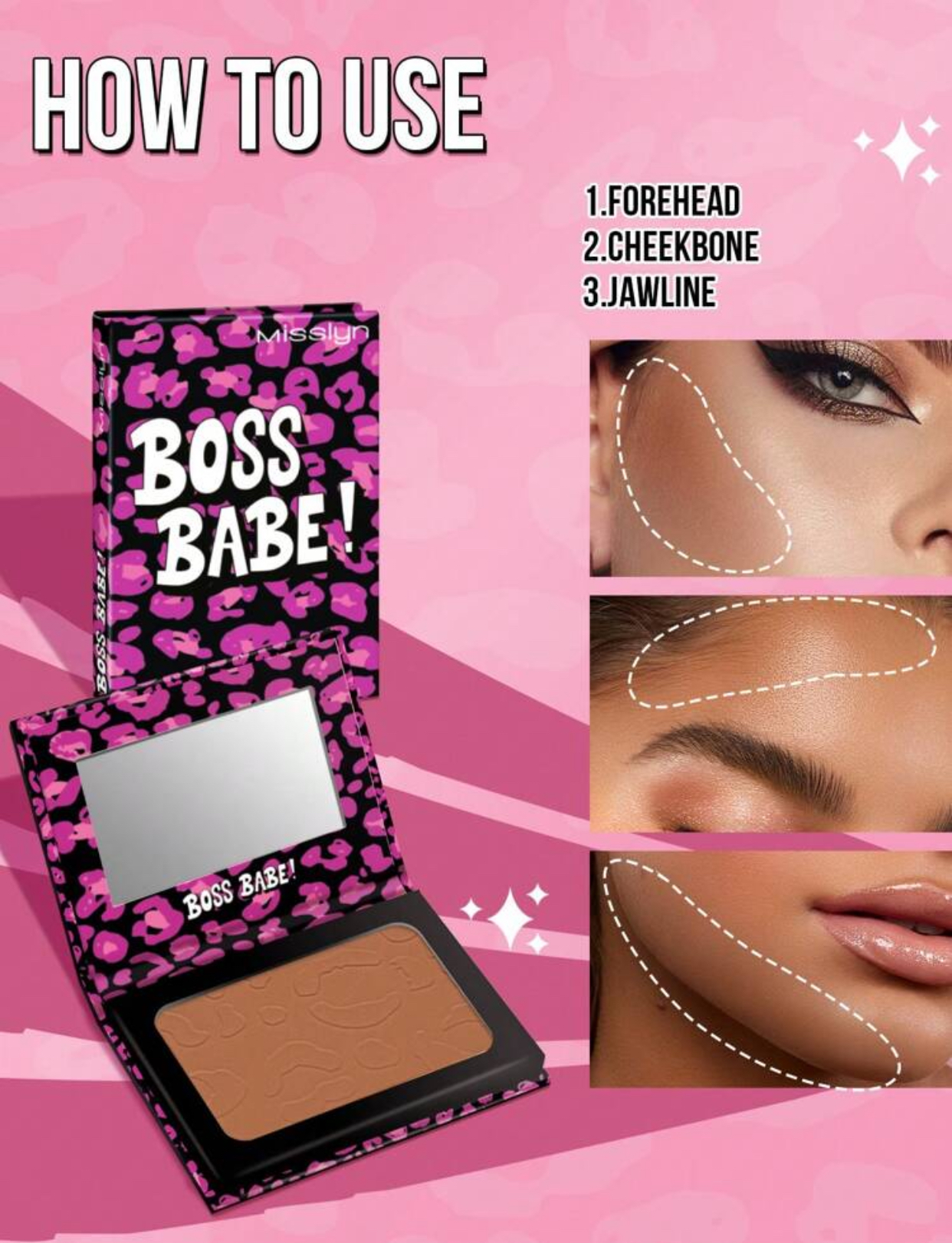 Misslyn Boss Babe! 2-Piece Bronzing Contouring Powder & Face Shaping Brush Set 2