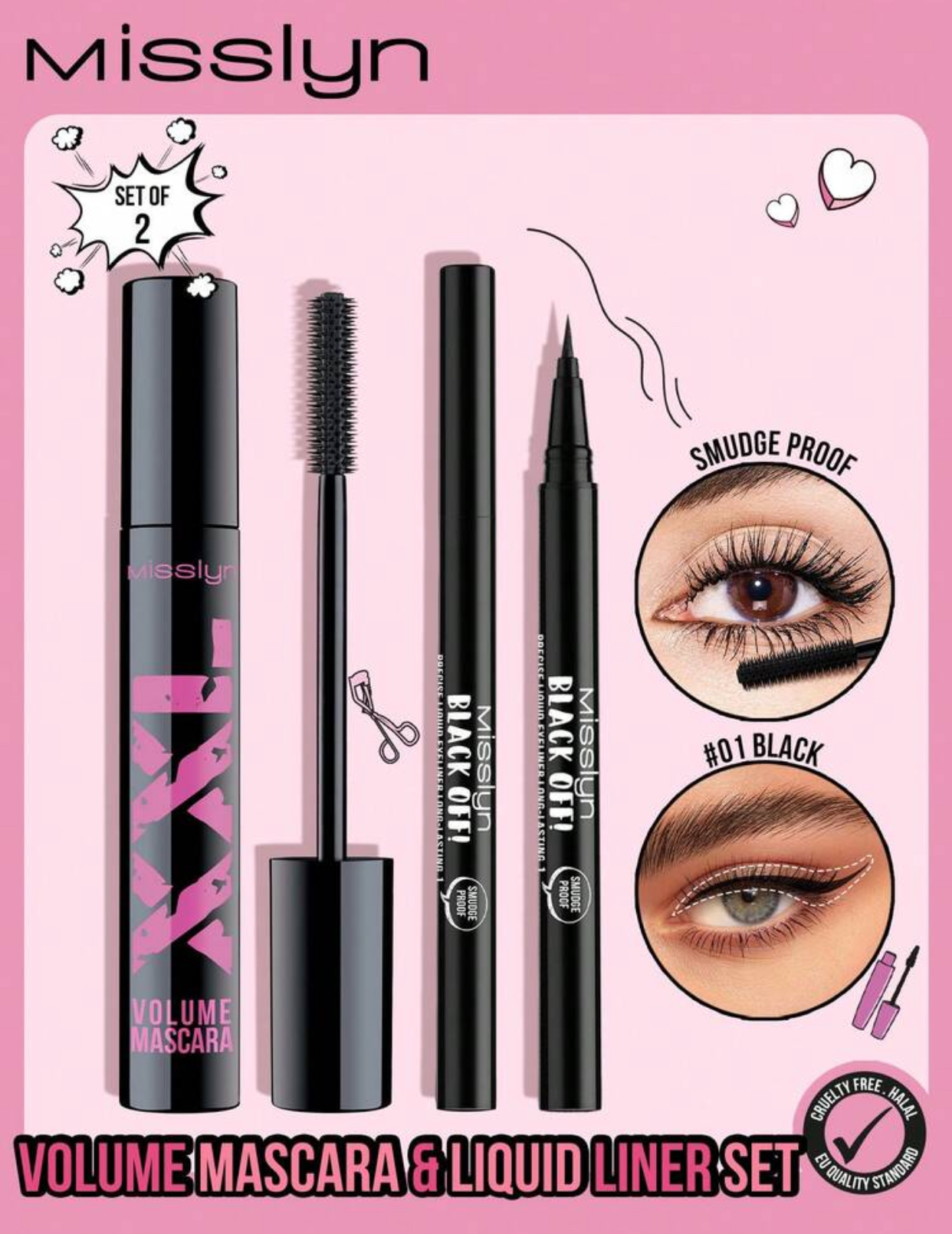 Misslyn Crush On You Soft Glam Eyes & Face Valentine Exclusive 3-Piece Gift Set