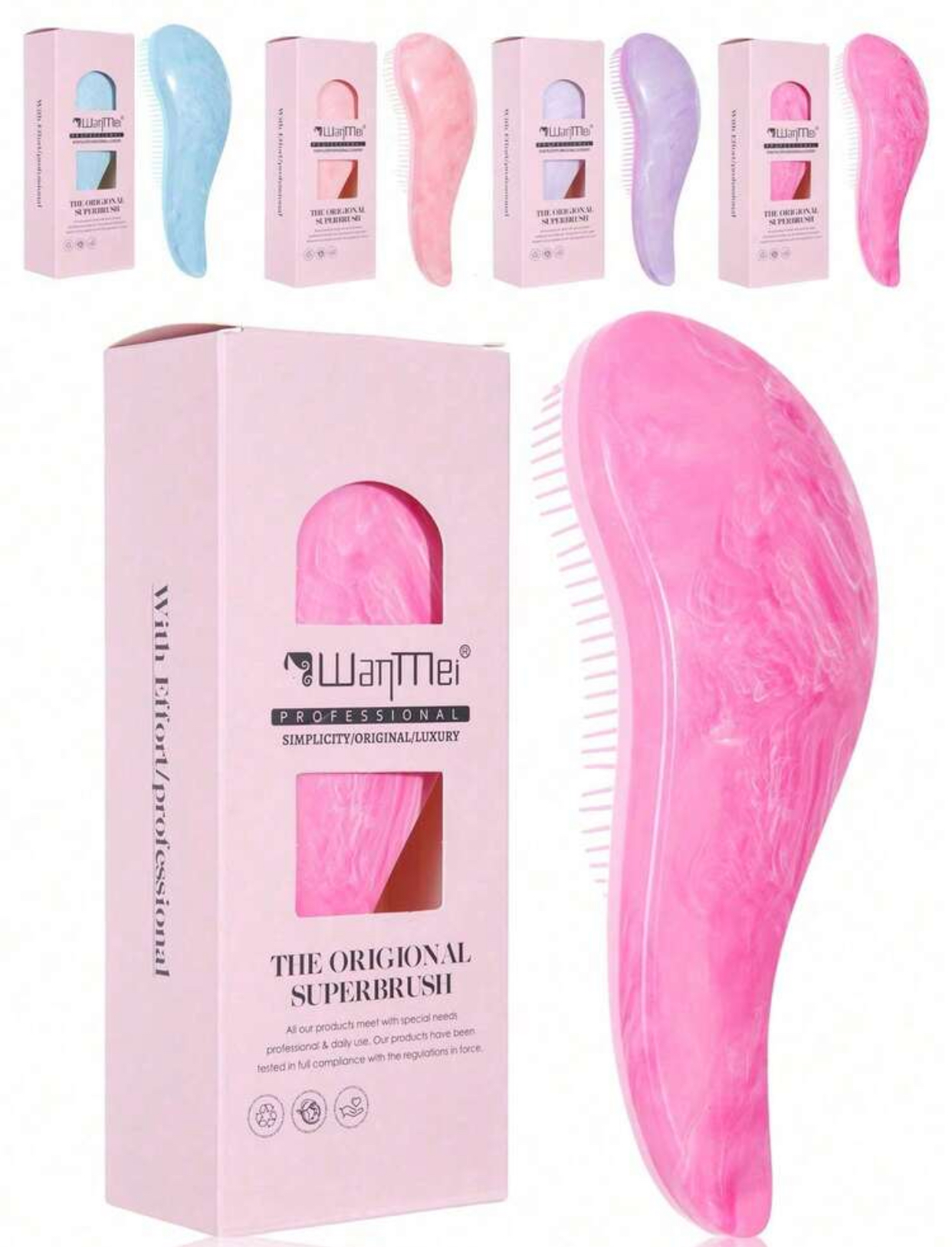 The Original Superbrush Professional Ergonomic Gentle Detangling Hair Brush – Lilac & Pink 2