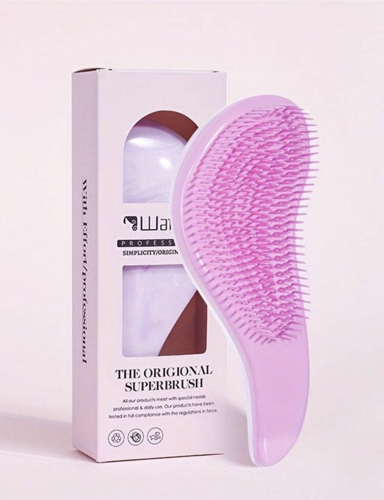 The Original Superbrush Professional Ergonomic Gentle Detangling Hair Brush – Lilac & Pink
