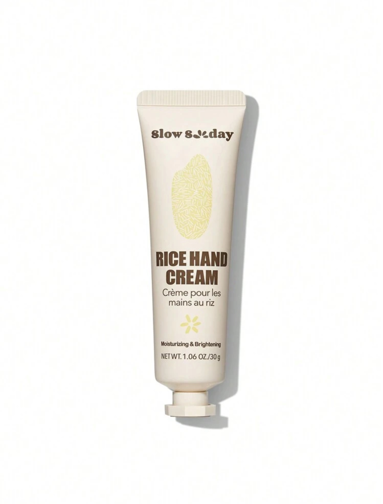 slow & day Rice Hand Cream – Moisturizing & Brightening K-Beauty Inspired Botanical Hand Treatment with Natural Rice Extract (30g / 1.06 oz)