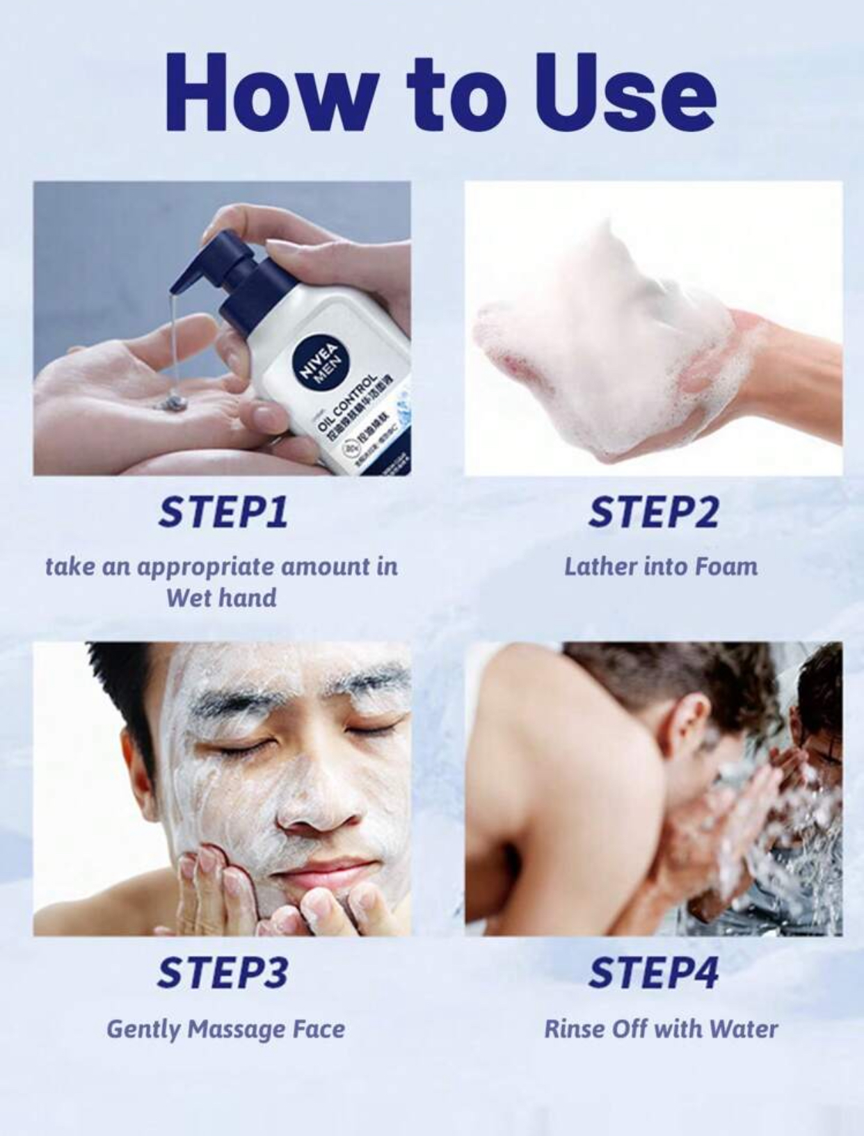 NIVEA MEN Sebum Clear Oil Control Deep Cleansing Face Wash – 7-Day Oil Control Improvement Mud Foam with Arctic Glacial Mud & Micro-Particles 3
