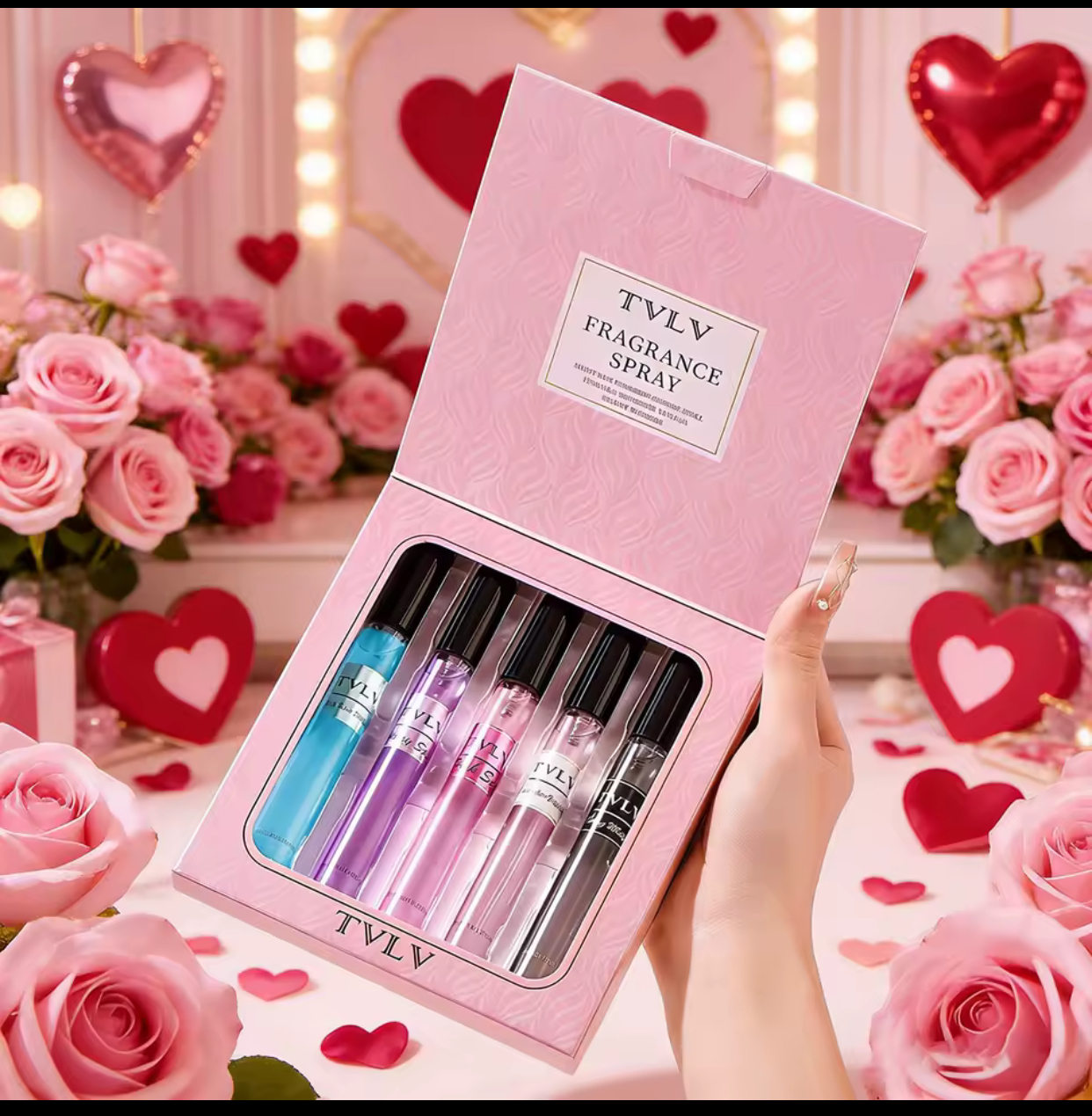 TVLV Fragrance Spray Luxury Gift Set – Multi-Scent Travel Edition Discovery Collection with Fine-Mist Atomizers (5-Piece Deluxe Pack)