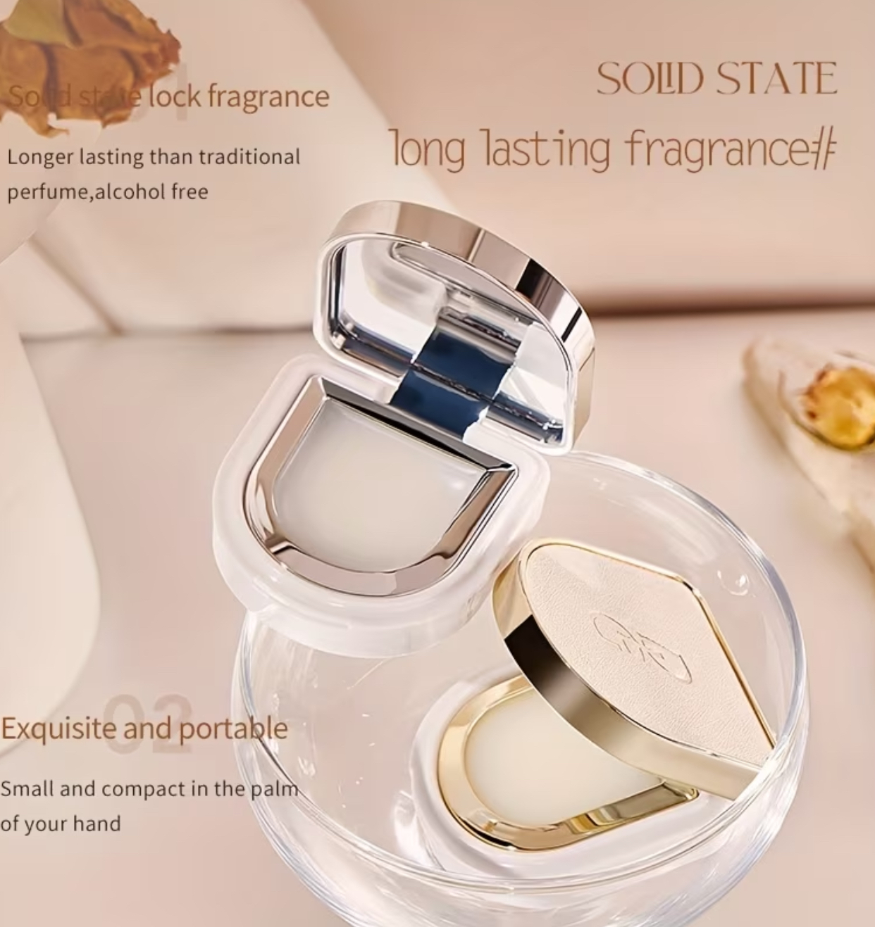 DAIGULA Light Luxury Solid Balm Ointment Duo – Premium Textured Gold and Silver Gift Box Fragrance Set 3
