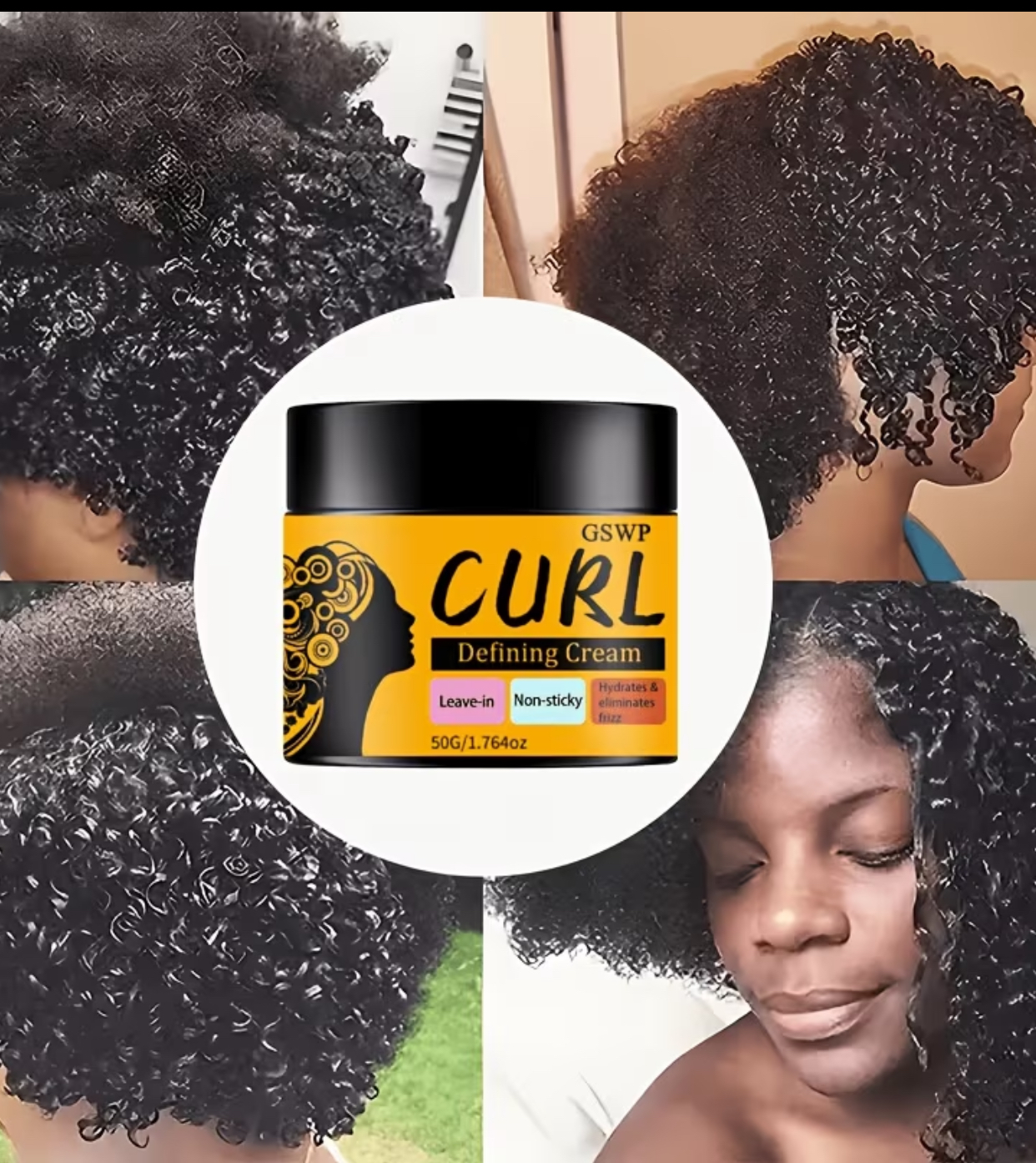 GSWP Leave-In Curl Defining Cream – 50g Non-Sticky Hydrating Formula for Textured Hair