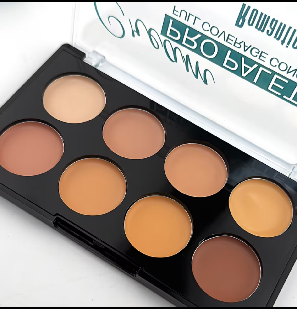 Romantic Beauty Pro Palette – 8-Shade Full Coverage Cream Concealer & Contour Kit