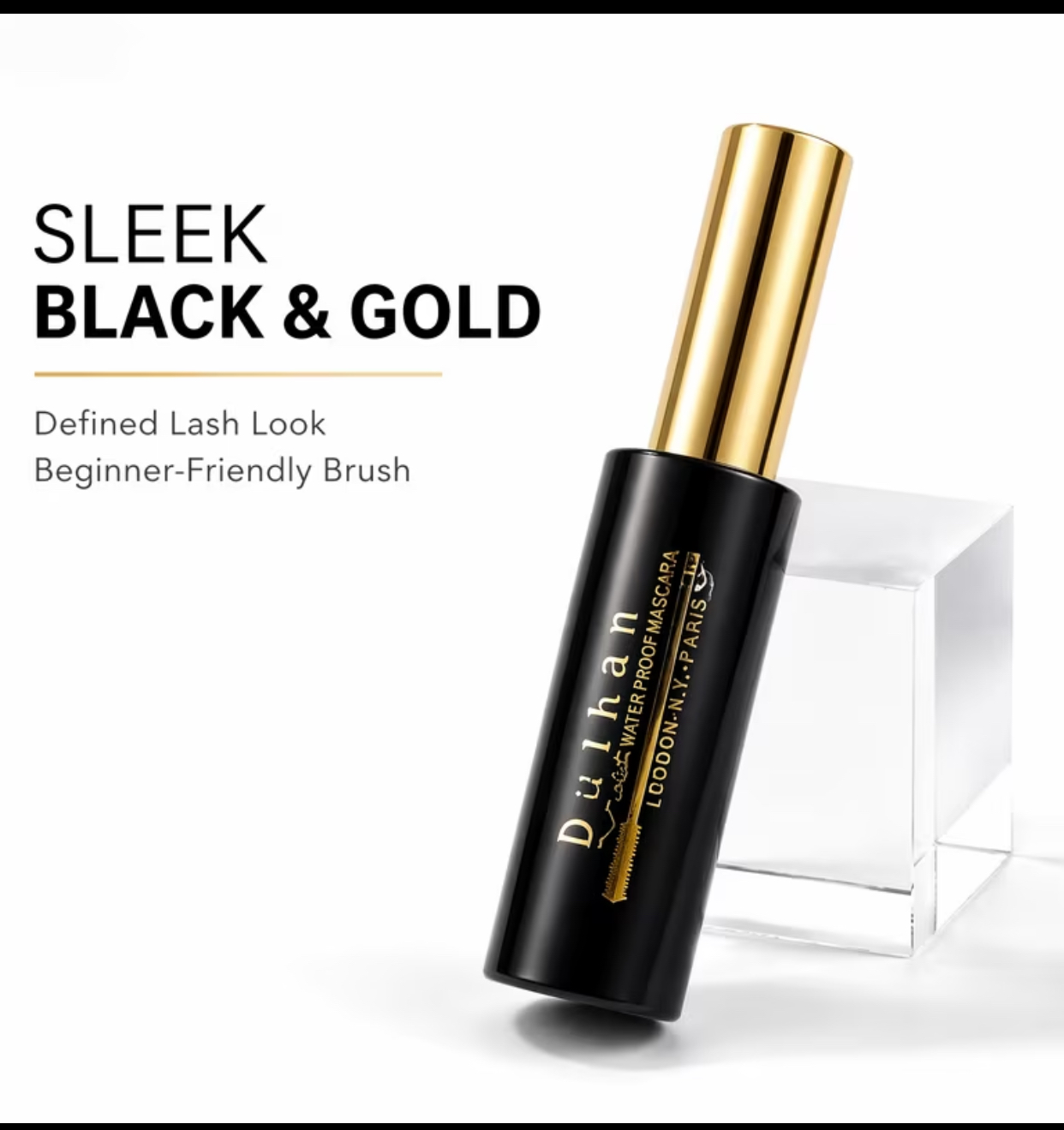 Dülhan Waterproof Mascara – Black & Gold Luxury Defining Lash Treatment