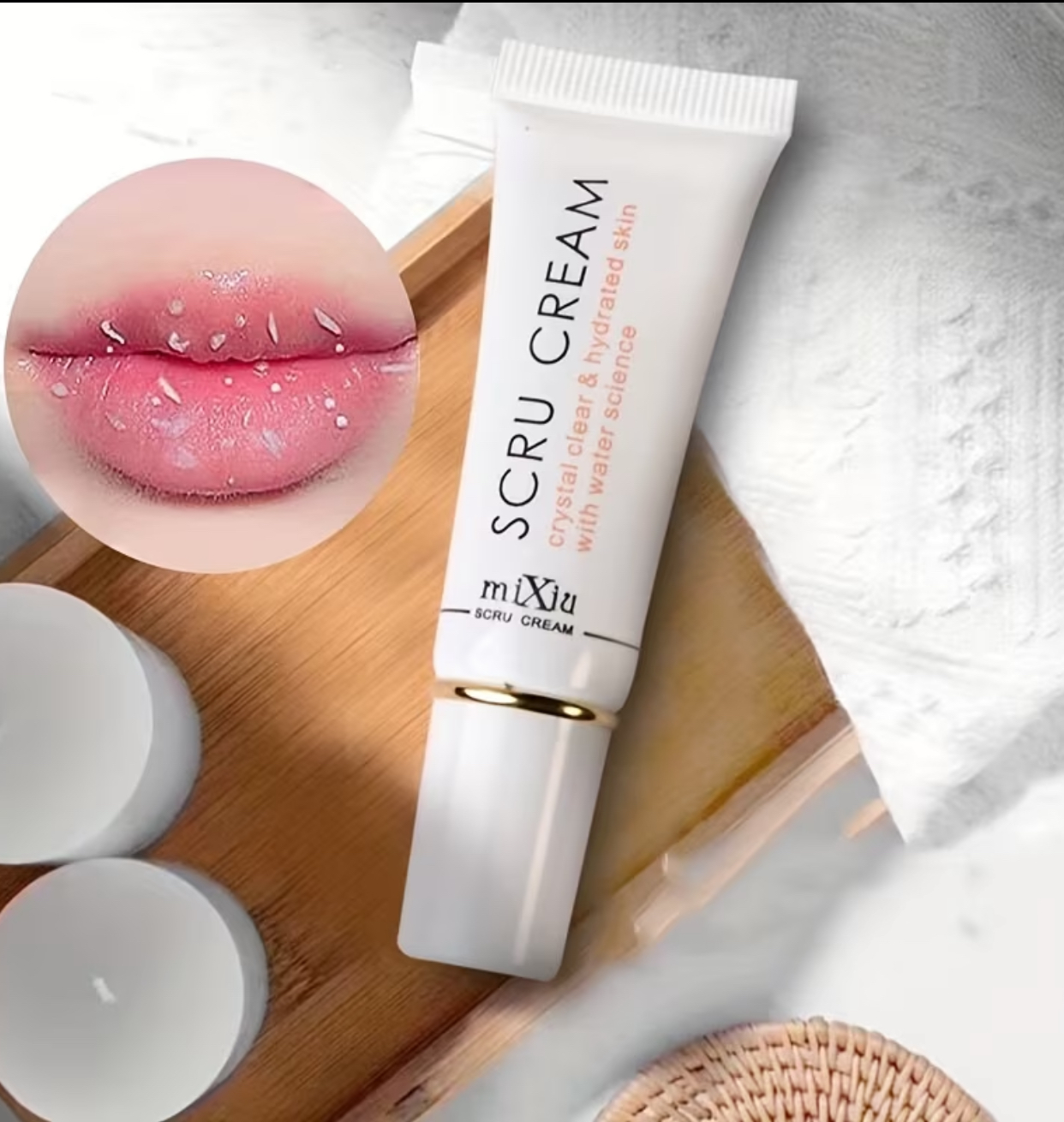 Mixiu Crystal Clear Scru Cream – Hydrating Lip Exfoliator & Softening Treatment