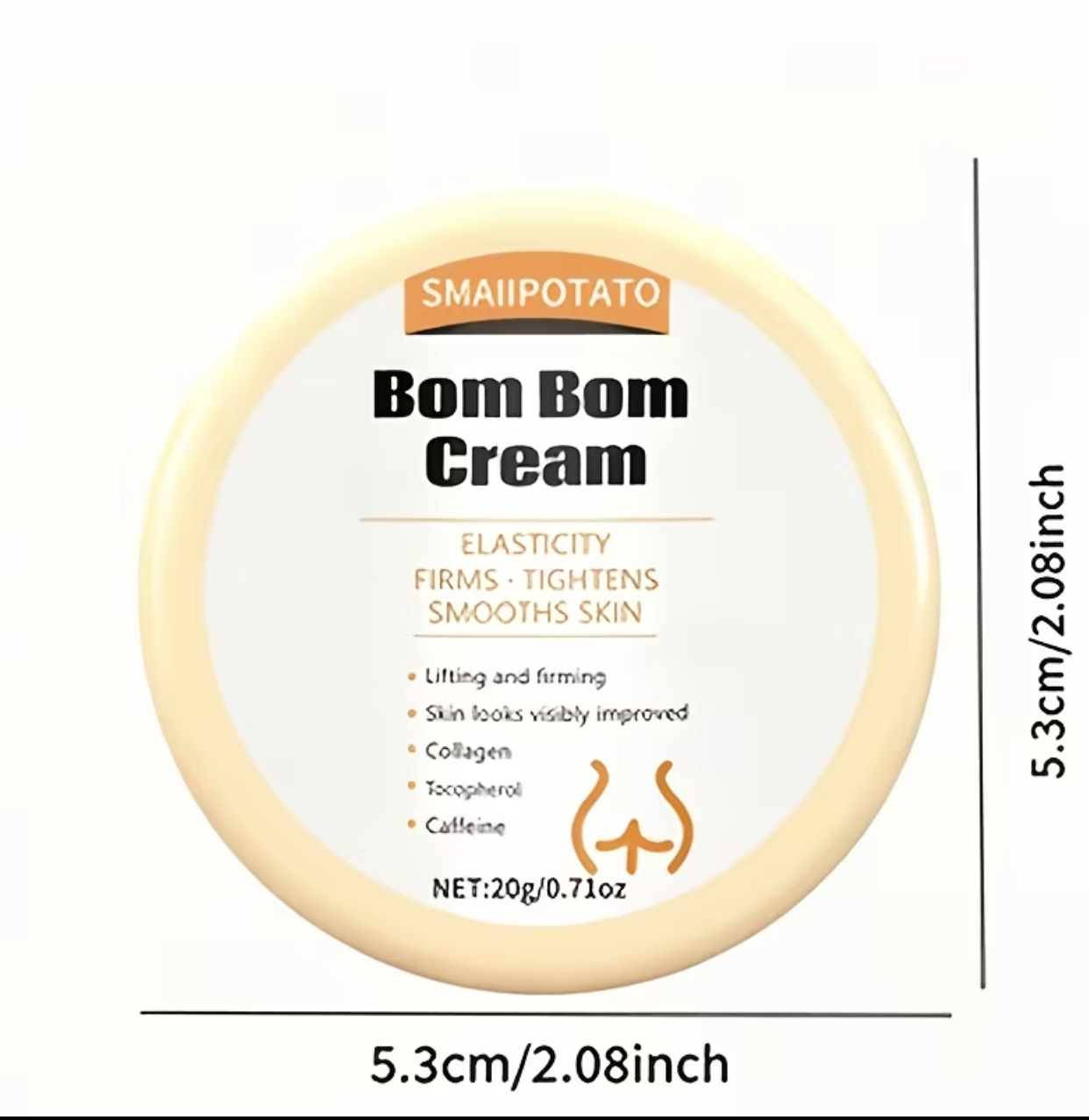SMAIIPOTATO Bom Bom Firming Cream – 20g Collagen & Caffeine Skin-Tightening Balm 2