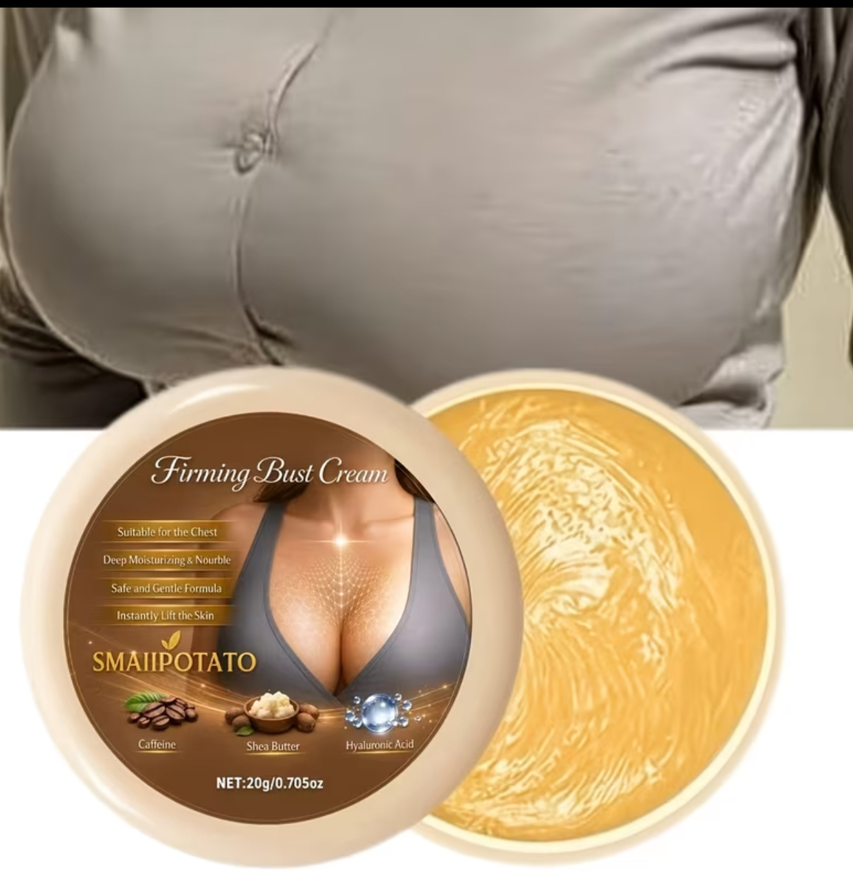 SMAIIPOTATO Firming Bust Cream – 20g Shea Butter & Hyaluronic Acid Lifting Balm