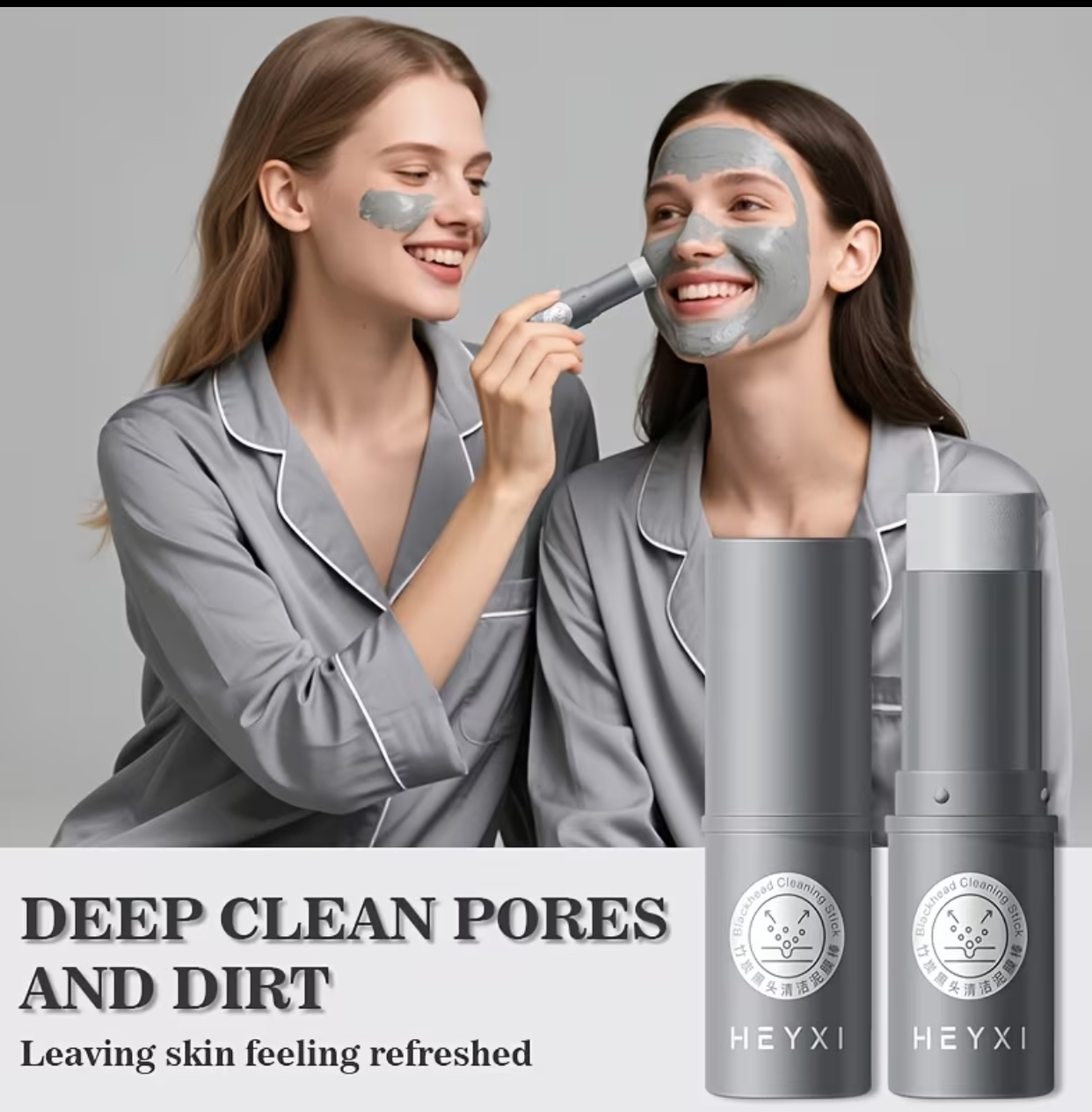 HEYXI Charcoal Blackhead Cleaning Mask Stick – Deep Pore Purifying and Dirt Removing Clay Mud Mask for Refreshed and Smooth Skin 2