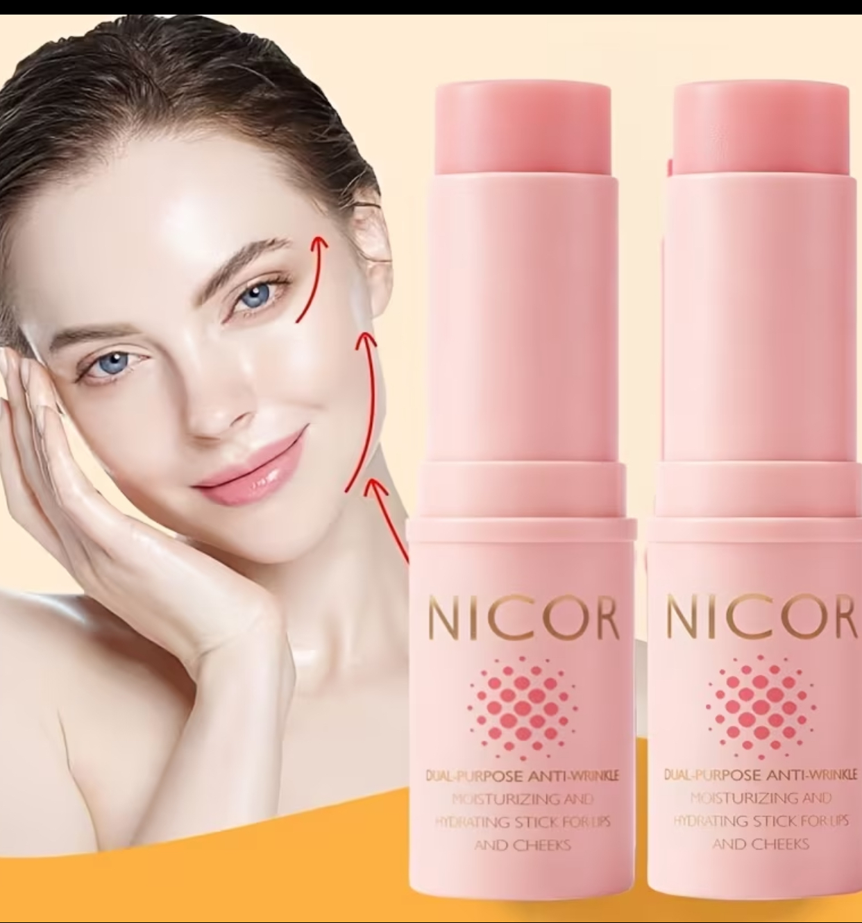 NICOR Dual-Purpose Anti-Wrinkle Hydrating Stick – Moisturizing Balm for Fine Lines, Firmness, Lips, and Cheeks 2