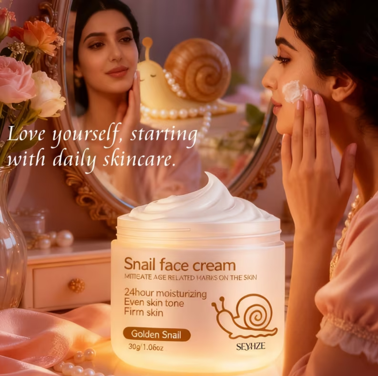 Golden Snail Face Cream – 24-Hour Anti-Aging Moisturizer for Firming, Evening Skin Tone, and Mitigating Age Marks (30g) 2