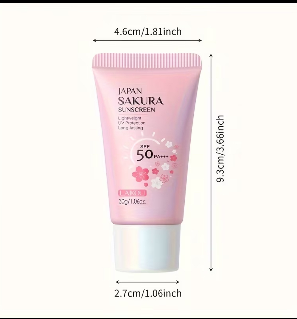 LAIKOU Japan Sakura Sunscreen SPF 50+ PA+++ – Lightweight Long-Lasting UV Protection & Skin Brightening Facial Sun Shield (30g) 2