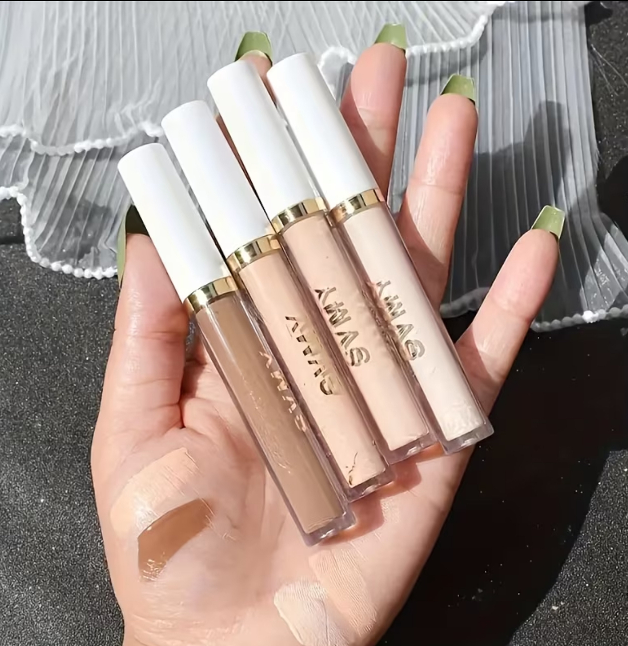 SVMY Long-Wear Liquid Concealer & Contour Wand – High-Coverage Matte Finish Flawless Under-Eye Dark Circle and Blemish Cover (Multi-Shade Set)