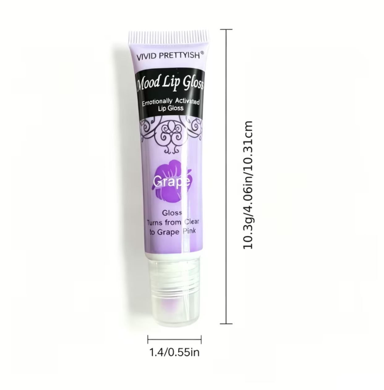 Vivid Prettyish Mood Lip Gloss – Emotionally Activated Color-Changing Grape Pink High-Shine Hydrating Lip Tint 3