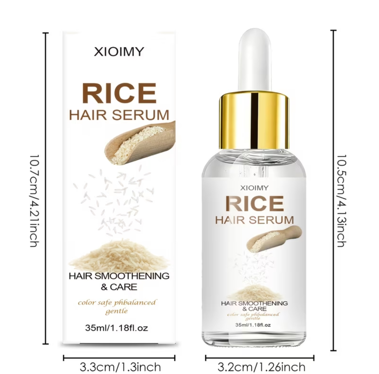 XIOIMY Rice Hair Serum – Lightweight Hydrating & Smoothening Scalp-Safe Rice Extract Hair Care Oil (35ml / 1.18fl.oz) 3