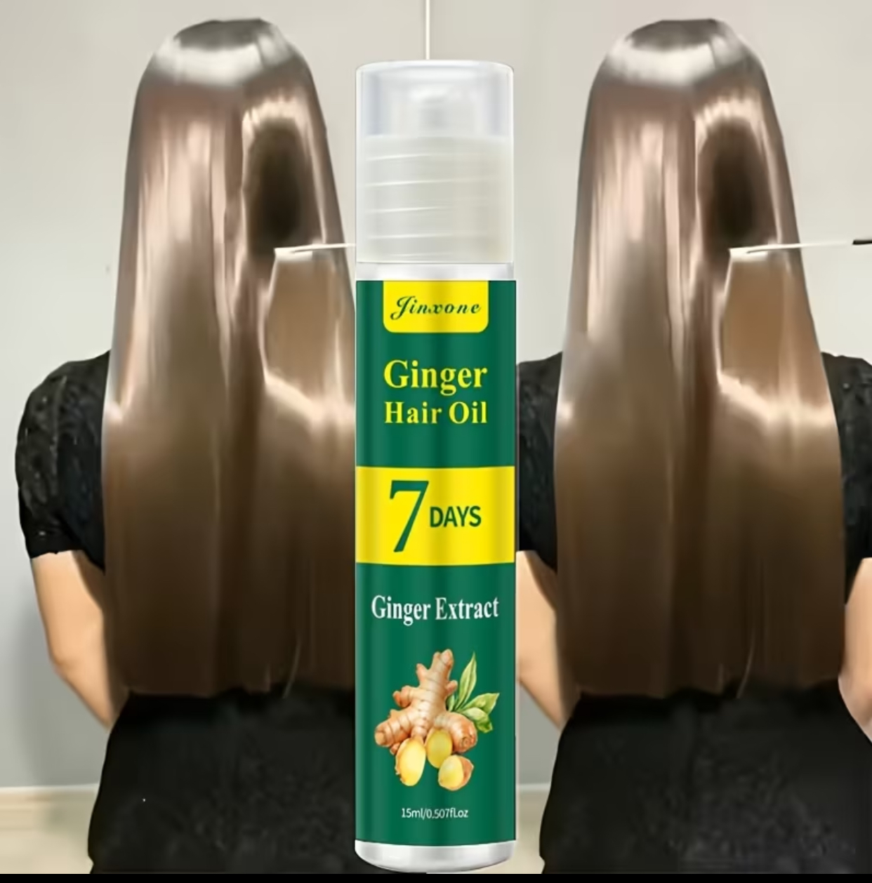 Jinxone 7 Days Ginger Extract Hair Oil – Intensive Root Strengthening & Scalp Revitalizing Treatment (15ml / 0.507fl.oz)