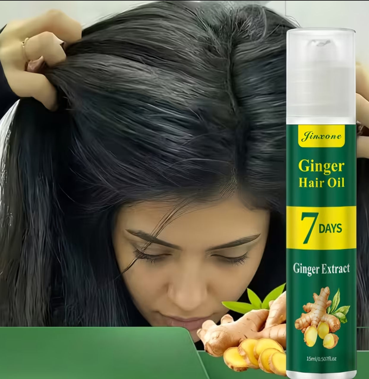 Jinxone 7 Days Ginger Extract Hair Oil – Intensive Root Strengthening & Scalp Revitalizing Treatment (15ml / 0.507fl.oz) 3