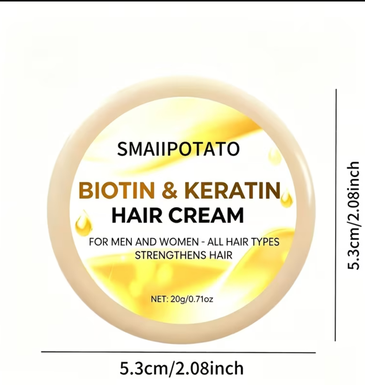 SMAIIPOTATO Biotin & Keratin Hair Cream – Root Strengthening & Deep Smoothing Styling Pomade for Men and Women (20g / 0.71oz) 3