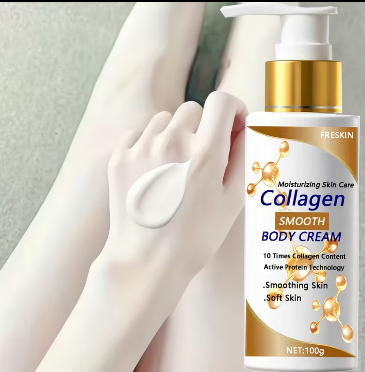 FRESKIN Collagen Smooth Body Cream – Active Protein Technology Moisturizing Skin Care (100g) 2