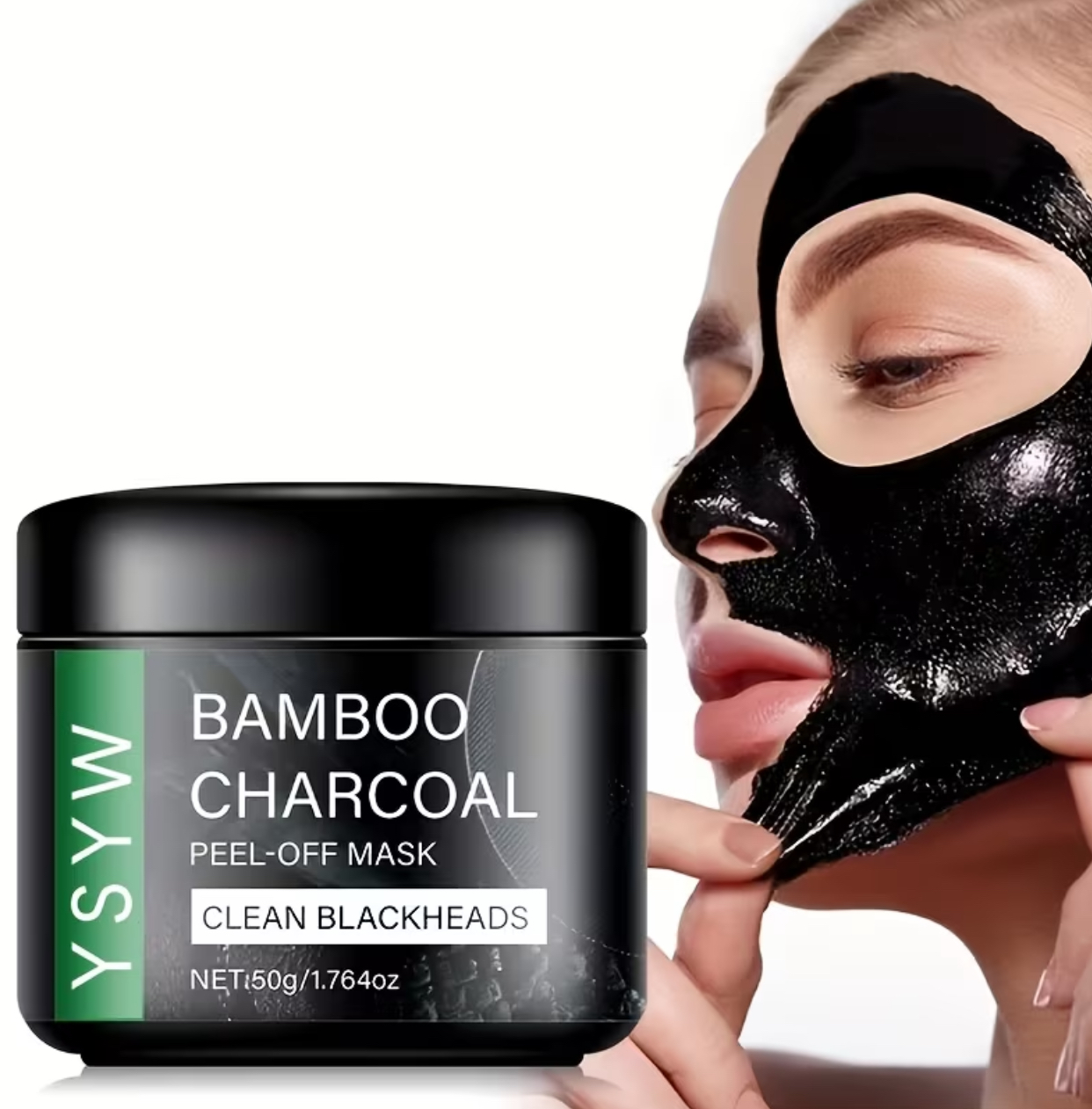 YSYW Bamboo Charcoal Peel-Off Face Mask – Deep Pore Cleansing & Blackhead Removing Treatment (50g / 1.764oz)