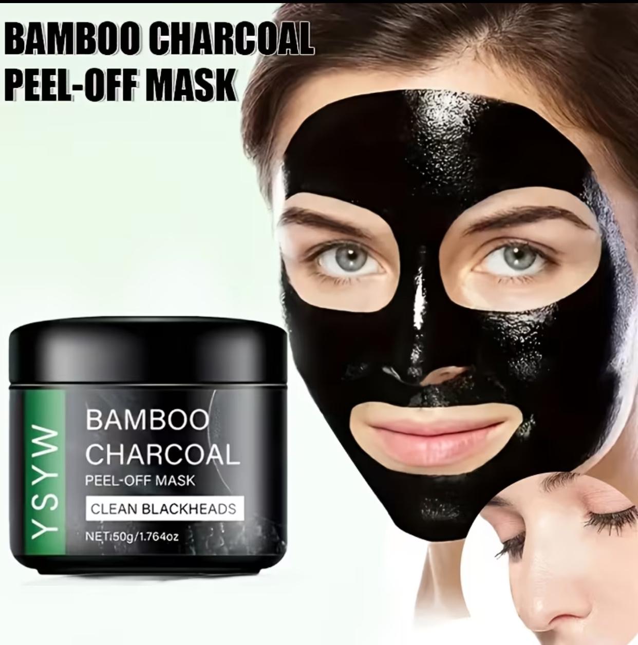 YSYW Bamboo Charcoal Peel-Off Face Mask – Deep Pore Cleansing & Blackhead Removing Treatment (50g / 1.764oz) 2