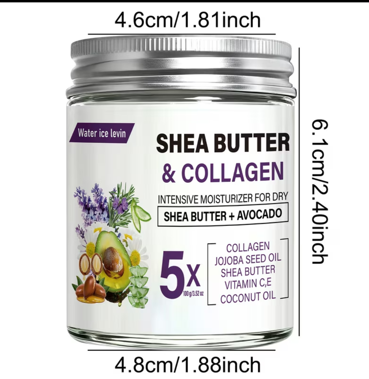 Water Ice Levin 5x Shea Butter & Collagen Intensive Moisturizer – Ultra-Nourishing Treatment for Dry Skin (100g / 3.52 oz) 3