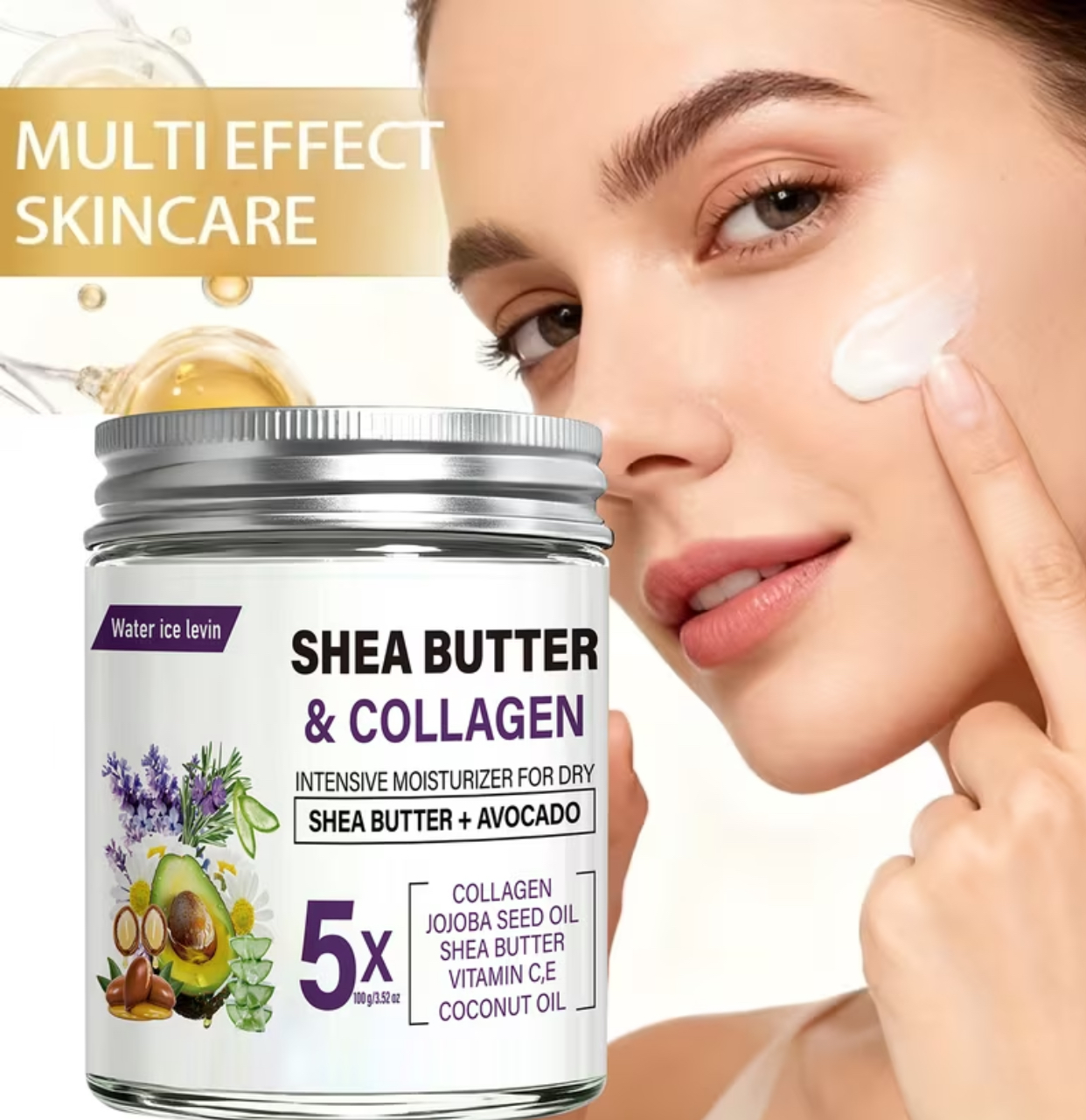 Water Ice Levin 5x Shea Butter & Collagen Intensive Moisturizer – Ultra-Nourishing Treatment for Dry Skin (100g / 3.52 oz) 2