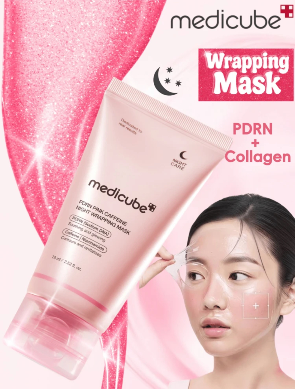 MEDICUBE PDRN Pink Caffeine Night Wrapping Mask