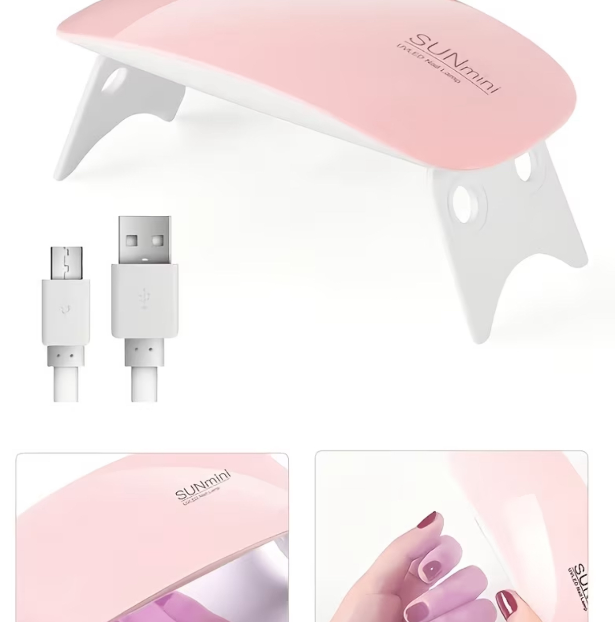 SUNmini Portable Ultra-Compact Folding UV/LED Nail Gel Curing Lamp with USB Power Cable 3