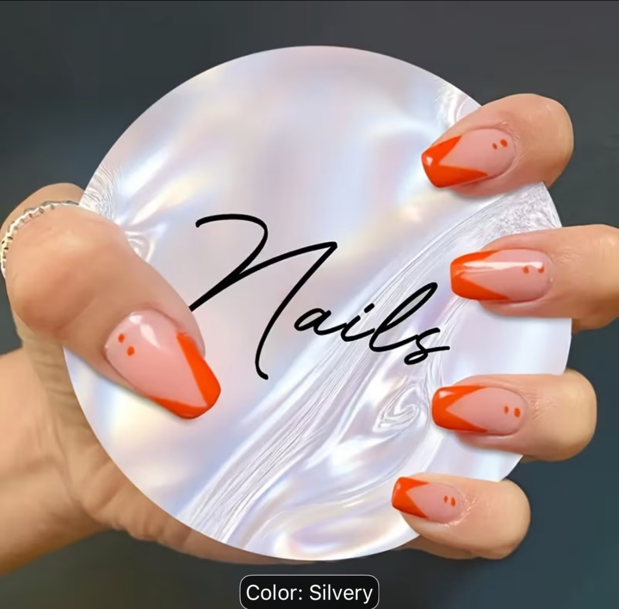 Professional Multicolored Crystal Acrylic Round Handheld Nail Art Display and Photography Props 3
